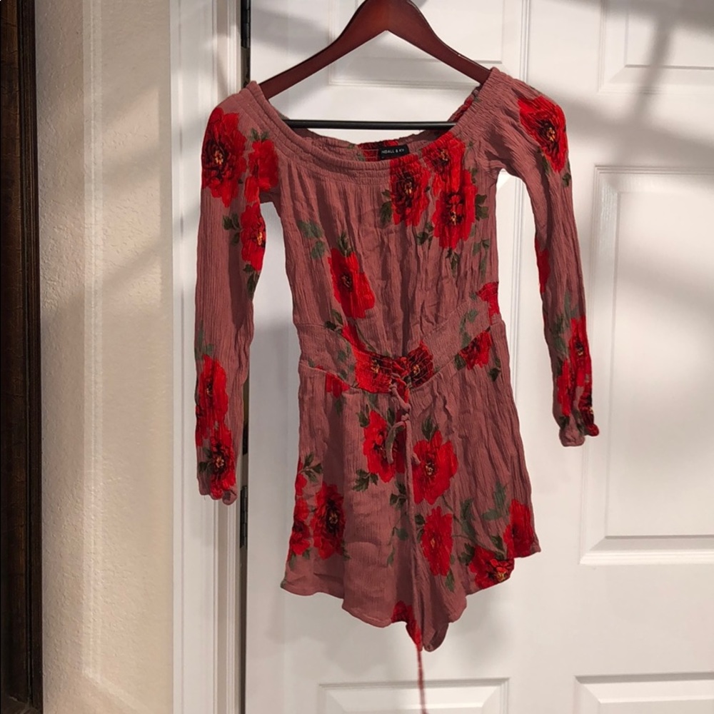 Kendall & Kylie romper floral off the shoulder